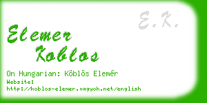 elemer koblos business card